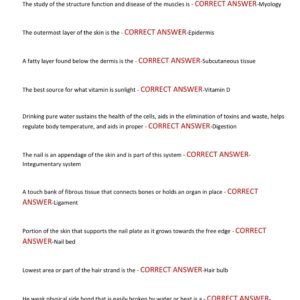 Massachusetts Cosmetology State Board ACTUAL EXAM 200 QUESTIONS AND CORRECT ANSWERS 2025-2026 LATEST VERSION GRADED A+ - Image 5
