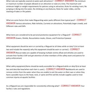 American Red Cross Lifeguarding Final Written Exam 120 QUESTIONS AND COPRRECT ANSWERS 2025-2026 latest already graded A+ - Image 3