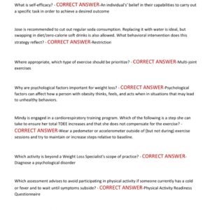 NASM WEIGHT LOSS SPECIALIST Practice 200 QUESTIONS AND CORRECT ANSWERS 2025-2026 LATEST ALREADY GRADED A+
