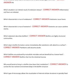 WGU D311 Microbiology 2025-2026 study for ONLINE ASSESMENT 200 QUESTIONS AND CORRECT ANSWERS WITH 90% PASS RATE - Image 3