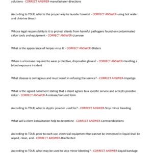 Texas Manicurist Written State Board Test 2025 EXAM Questions & Answers | 100% Verified solutions | 20252026 Latest!! - Image 3