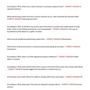Texas Manicurist Written State Board Test 2025 EXAM Questions & Answers | 100% Verified solutions | 20252026 Latest!! - Image 4