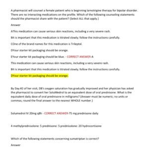 NAPLEX ACTUAL EXAM 150 QUESTIONS AND CORRECT ANSWERS 2025-2026 LATEST ALREADY GRADED A+ - Image 3