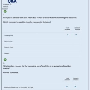 WGU C207 PRE-ASSESSMENT: ATADRIVEN DECISION MAKING 70 Q&A