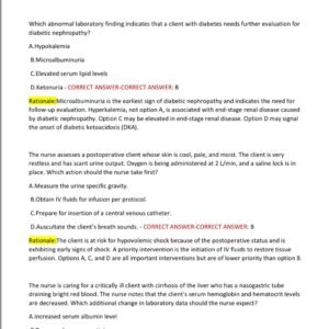 EVOLVE ELSEVIER HESI MED SURG ACTUAL EXAM WITH 150 REAL EXAM QUESTIONS AND CORRECT ANSWERS WITH WEL - Image 2