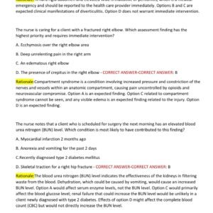 EVOLVE ELSEVIER HESI MED SURG ACTUAL EXAM WITH 150 REAL EXAM QUESTIONS AND CORRECT ANSWERS WITH WEL - Image 4