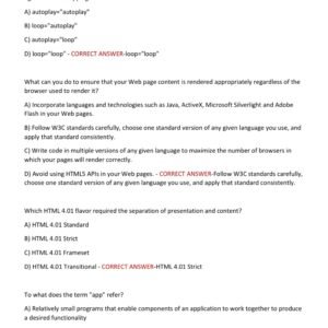 WGU C777 OBJECTIVE ASSESSMENT 2025-2026 ACTUAL PRACTICE TEST BANK WITH 350 QUESTIONS AND CORRECT VERIFIED ANSWERS/ C777 OA WEB DEVELOPMENT APPLICATIONS (MOST RECENT!) - Image 2