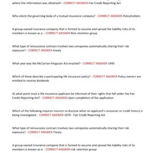 FLORIDA 240 LICENSE EXAM 2025 LATEST WITH 350 REAL EXAM QUESTIONS AND CORRECT ANSWERS (100% CORRECT ANSWERS) FL 2-40 HEALTH INSURANCE PRE-LICENSING EXAM (NEW) - Image 2