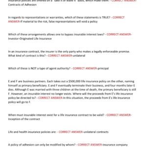 FLORIDA 240 LICENSE EXAM 2025 LATEST WITH 350 REAL EXAM QUESTIONS AND CORRECT ANSWERS (100% CORRECT ANSWERS) FL 2-40 HEALTH INSURANCE PRE-LICENSING EXAM (NEW) - Image 3