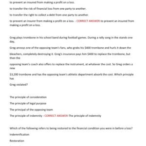 Florida Adjuster licensing ACTUAL TESTBANK 500 QUESTIONS AND CORRECT ANSWERS 2025-2026 LATEST ALREADY GRADED A+ - Image 3