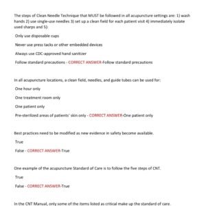 100 Practice Questions and Answers for CNT Exam Prep | Clean Needle Technique – CNT exam Answered Practice Questions Latest