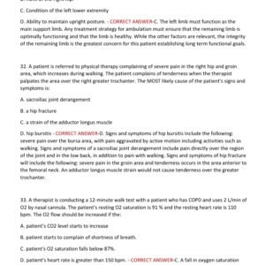 PEAT Exam 2025 latest Prep Test Bank with 400 practice questions and correct verified answers| NPTE PEAT Certification Exam Prep Test Bank Most Recent Questions - Image 4