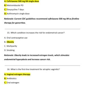 NU 665/ NU665 Primary Care Adult Woman II Exam Questions And Correct Answers (Verified Answers) Plus Rationales 2025 Q&A - Image 4