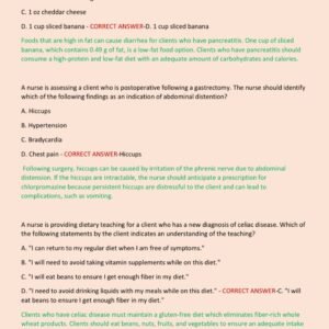 MED SURGE GI ACTUAL EXAM WITH 150+ QUESTIONS AND CORRECT ANSWERS WITH RATIONALES (100% CORRECT ANSWERS) ACTUAL ATI MED SURGE GI (GASTROINTESTINAL) EXAM GRADED A+(MOST RECENT!!) - Image 3