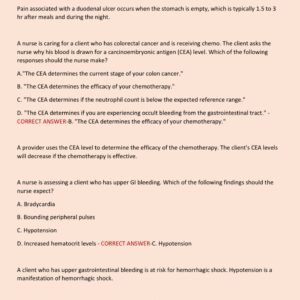 MED SURGE GI ACTUAL EXAM WITH 150+ QUESTIONS AND CORRECT ANSWERS WITH RATIONALES (100% CORRECT ANSWERS) ACTUAL ATI MED SURGE GI (GASTROINTESTINAL) EXAM GRADED A+(MOST RECENT!!) - Image 5