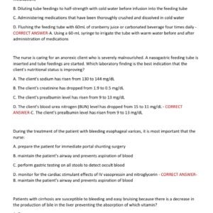 MED SURGE GI ACTUAL EXAM WITH 100+ QUESTIONS AND CORRECT ANSWERS WITH RATIONALES (100% CORRECT ANSWERS) ACTUAL ATI MED SURGE GI (GASTROINTESTINAL) EXAM GRADED A+(MOST RECENT!!) - Image 4