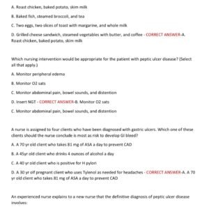 MED SURGE GI ACTUAL EXAM WITH 100+ QUESTIONS AND CORRECT ANSWERS WITH RATIONALES (100% CORRECT ANSWERS) ACTUAL ATI MED SURGE GI (GASTROINTESTINAL) EXAM GRADED A+(MOST RECENT!!) - Image 5