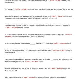 NJ HEALTH AND ACCIDENT INSURANCE ACTUAL EXAM QUESTIONS AND 100% CORRECT ANSWERS / NEW JERSEY HEALTH AND ACCIDENT EXAM 2025-2026 WITH 300+ QUESTIONS AND ANSWERS - Image 4