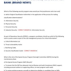 SECURITY FUNDAMENTALS PROFESSIONAL CERTIFICATION SFPC EXAM 2025-2026 WITH 200 ACTUAL EXAM QUESTIONS AND CORRECT ANSWERS (VERIFIED ANSWERS) REAL EXAM TEST BANK (BRAND NEW!!)