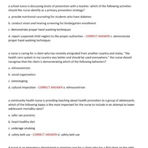 community health ATI 150 QUESTIONS AND CORRECT ANSWERS 2025-2026 LATEST AREADY GRADED A+