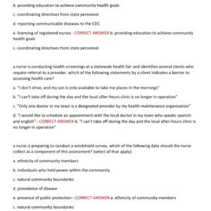 community health ATI 150 QUESTIONS AND CORRECT ANSWERS 2025-2026 LATEST AREADY GRADED A+ - Image 3