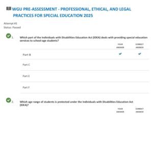 WGU PRE-ASSESSMENT - PROFESSIONAL, ETHICAL, AND LEGAL PRACTICES FOR SPECIAL EDUCATION 2025 - Image 5