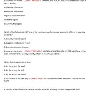 IAHSS Basic Training for Healthcare Security Officers (2025–2026 Edition) 200 QUESTIONS AND CORRECT ANSWERS GRADED A+ - Image 2