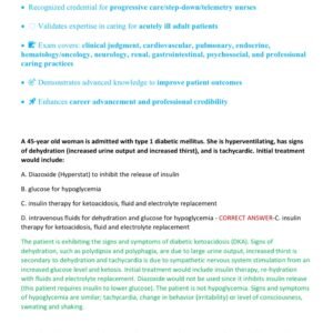 PCCN – Progressive Care Certified Nurse (2025–2026 Edition) ACTUAL EXAM 200 QUESTIONS AND CORRECT ANSWERS ALREADY GRADED A+