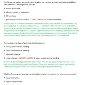 PCCN – Progressive Care Certified Nurse (2025–2026 Edition) ACTUAL EXAM 200 QUESTIONS AND CORRECT ANSWERS ALREADY GRADED A+ - Image 4