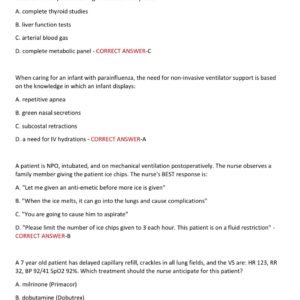 CCRN AACN PEDRIATIC ACTUAL TEST BANK EXAM 350 QUESTIONS AND CORRECT ANSWERS 2025-2026 LATEST ALREADY GRADED A+ - Image 3