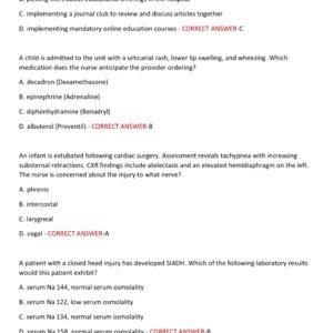CCRN AACN PEDRIATIC ACTUAL TEST BANK EXAM 350 QUESTIONS AND CORRECT ANSWERS 2025-2026 LATEST ALREADY GRADED A+ - Image 4