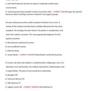 CCRN (Pediatric) – AACN Critical Care Certification (2025–2026 Edition) 150 QUESTIONS AND CORRECT ANSWERS - Image 4