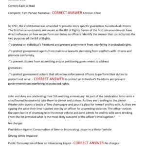 Opota Ohio Peace Officer Basic Exam Latest Update 2025-2026 200 Questions and 100% Verified Correct - Image 2