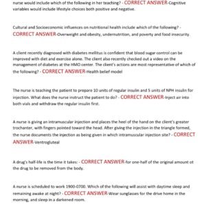 NUR170 Final ACTUAL EXAM 180 QUESTIONS AND CORRECT ANSWERS 2025-2026 LATEST ALREADY GRADED A+ - Image 3