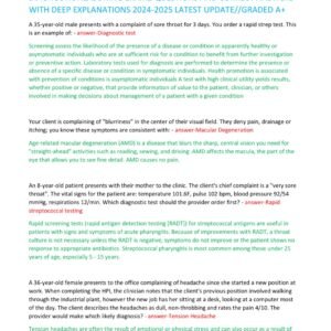 DIAGNOSTIC REASONING EXAM1 QUESTIONS AND CORRECT ANSWERS WITH DEEP EXPLANATIONS 2024-2025 LATEST UPDATE//GRADED A+