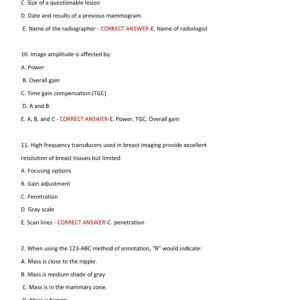 ARDMS Davies Breast Sonography ACTUAL EXAM 300 QUESTIONS AND CORRECT ANSWERS 2025-2026 LATEST GRADED A+ - Image 3