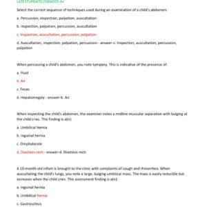 ADVANCED HEALTH ASSESSMENT FINAL EXAM QUESTIONS AND CORRECT ANSWERS 2024-2025 LATESTUPDATE//GRADED A+ - Image 2