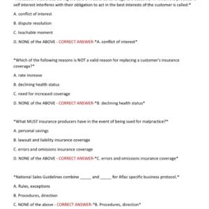 Aflac Academy Insurance ACTUAL EXAM 150 QUESTIONS AND CORRECT ANSWERS A2025-2026 LATEST ALREADY GRADED +