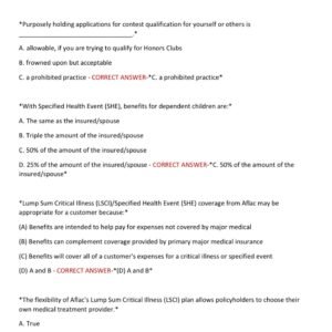 Aflac Academy Insurance ACTUAL EXAM 150 QUESTIONS AND CORRECT ANSWERS A2025-2026 LATEST ALREADY GRADED + - Image 3