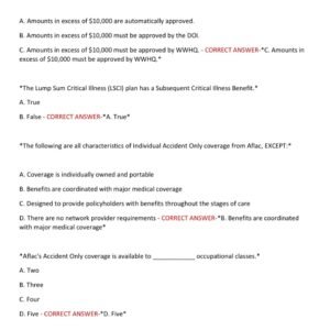 Aflac Academy Insurance ACTUAL EXAM 150 QUESTIONS AND CORRECT ANSWERS A2025-2026 LATEST ALREADY GRADED + - Image 2