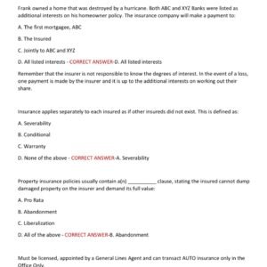 FLORIDA CLAIMS ADJUSTER EXAM 2025 | ALL QUESTIONS AND CORRECT ANSWERS | GRADED A+ | NEWEST EXAM | VERIFIED ANSWERS | JUST RELEASED