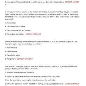 Colorado Life insurance ACTUAL EXAM 250 QUESTIONS AND CORRECT ANSWERS 2025-2026 LATEST, MOST TESTED QUESTIONS COVERED - Image 3