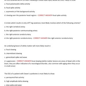ABRET Correlation of History with EEG 70 QUESTIONS AND CORRECT ANSWERS 2025-2026
