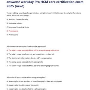 New 2025 Workday HCM Pro Core certification test Review with 80 real exam prep questions and answers/ workday Pro HCM core certification exam 2025 (new!)