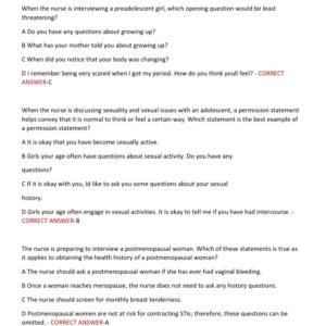 NU 518 EXAM WITH OVER 380 QUESTIONS AND CORRECT ANSWERS/ NEW NU 528 EXAM 3 PRACTICE TEST QUESTIONS AND ANSWERS (NEW!) - Image 2