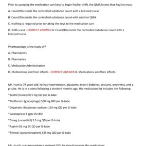 Qualified Medication Aide (QMA) ACTUAL EXAM 70 QUEATIONS AND CORRECT ANSWERS 2025-2026 GRADED A+