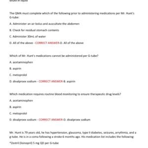 Qualified Medication Aide (QMA) ACTUAL EXAM 70 QUEATIONS AND CORRECT ANSWERS 2025-2026 GRADED A+ - Image 3