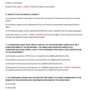 FLORIDA BAIL BONDS STATE EXAM ACTUAL EXAM TEST BANK WITH 300 REAL EXAM QUESTIONS AND 100% CORRECT VERIFIED ANSWERS (GUARANTEED PASS!!) - Image 2