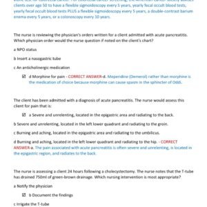 Gastrointestinal {GI} NECLEX-STYLE ACTUAL EXAM 70 QUESTIONS AND CORECT ANSWERS WITH DETAILED ANSWERS 2025-2026 LATEST ALREADY GRADED A+ - Image 5