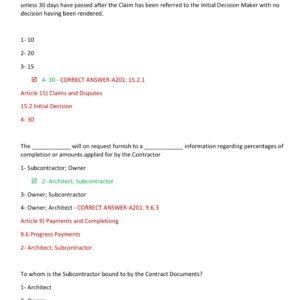 FLORIDA CONTRACTOR'S MANUAL ACTUAL EXAM 2025-2026 V1 300 QUESTIONS & 100% CORRECT VERIFIED ANSWERS WITH RATIONALES| AGRADE| MOST RECENT - Image 3